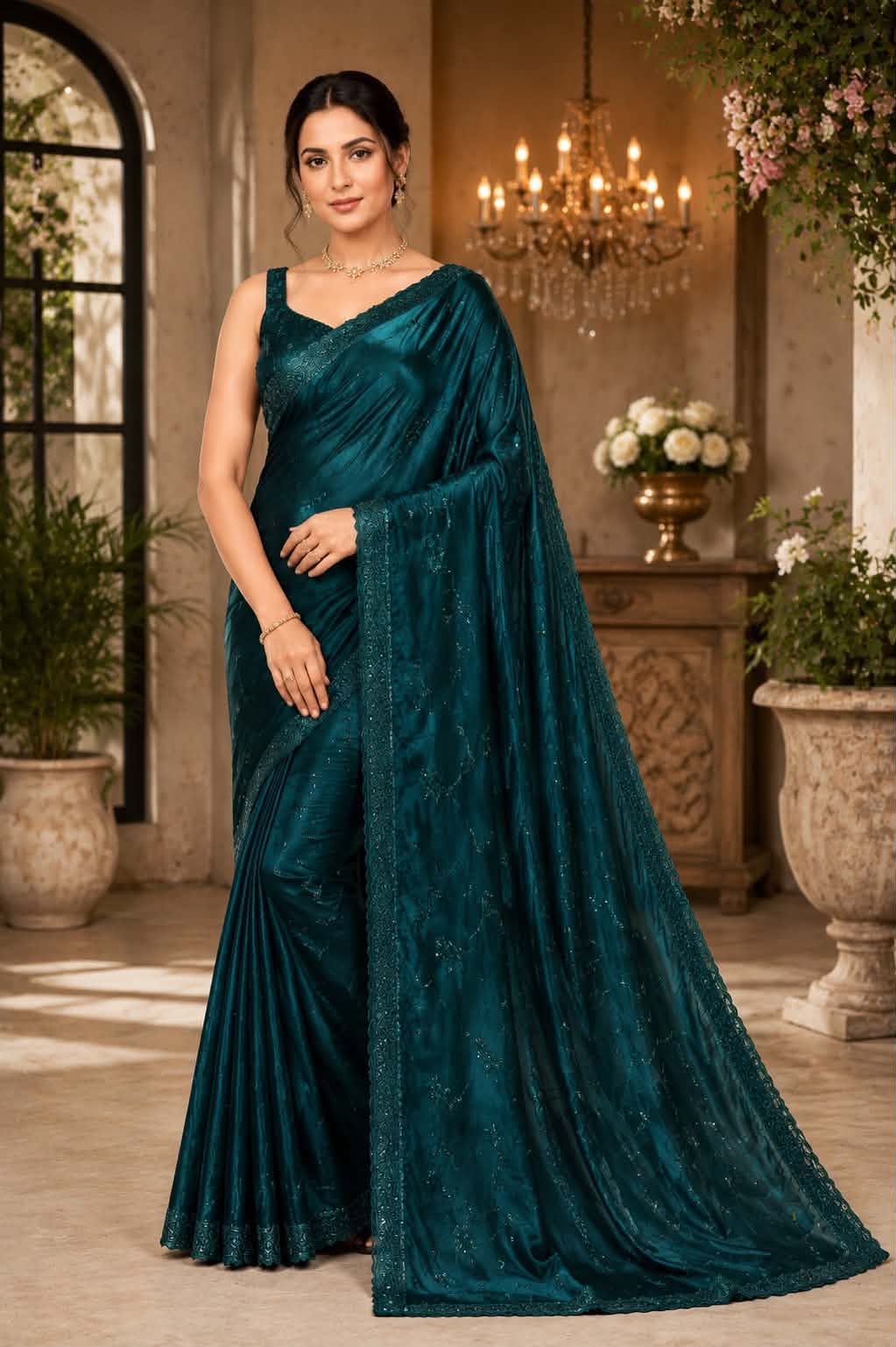 হ্যান্ডলুম জামদানি মোটিফ শাড়ি